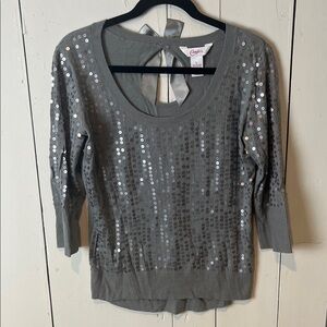 Candie's women’s Gray Sequin Sweatshirt size L